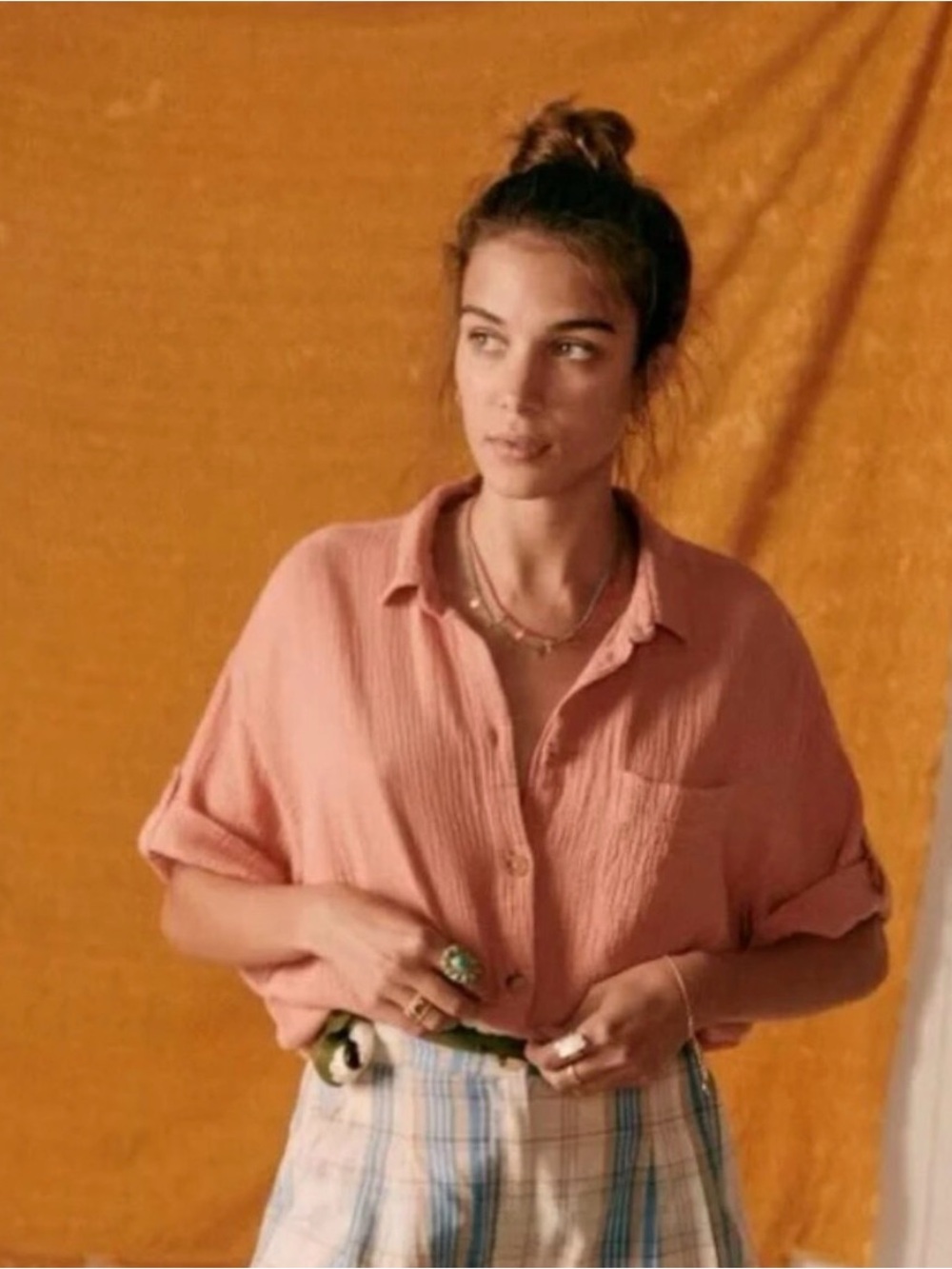 Sezane Laurine Button Down in Rosewood